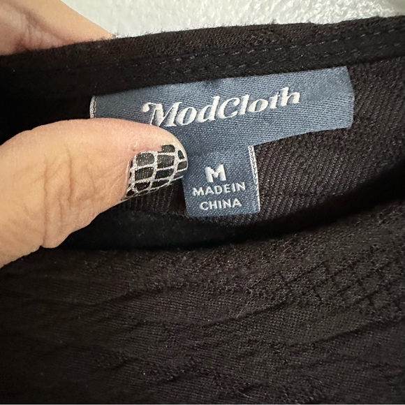 Anthropologie ModCloth Braid My Entire Day Dress Black - Picture 7 of 9